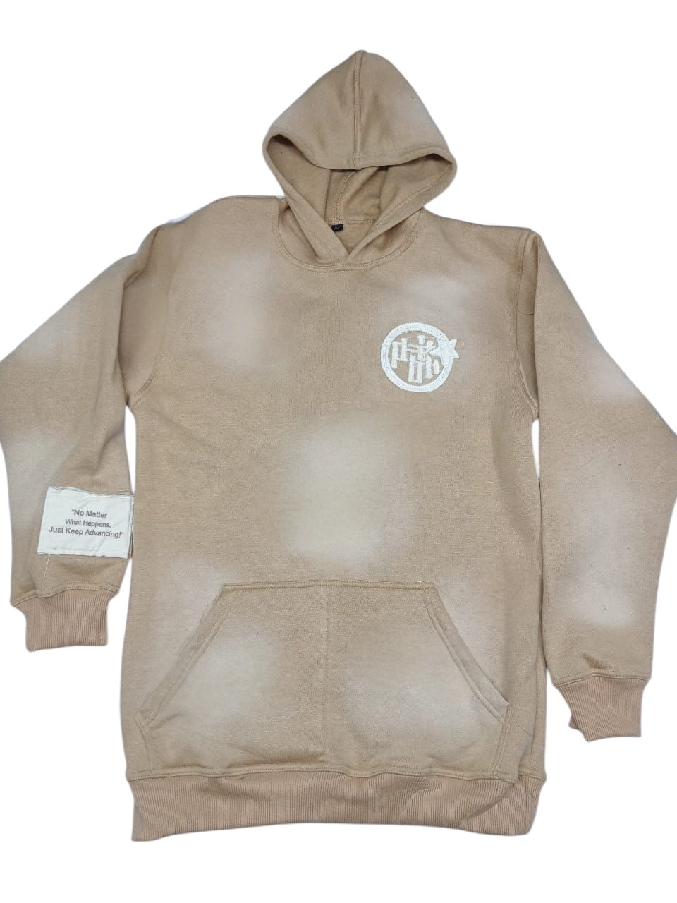 Beige Distressed Hoodie