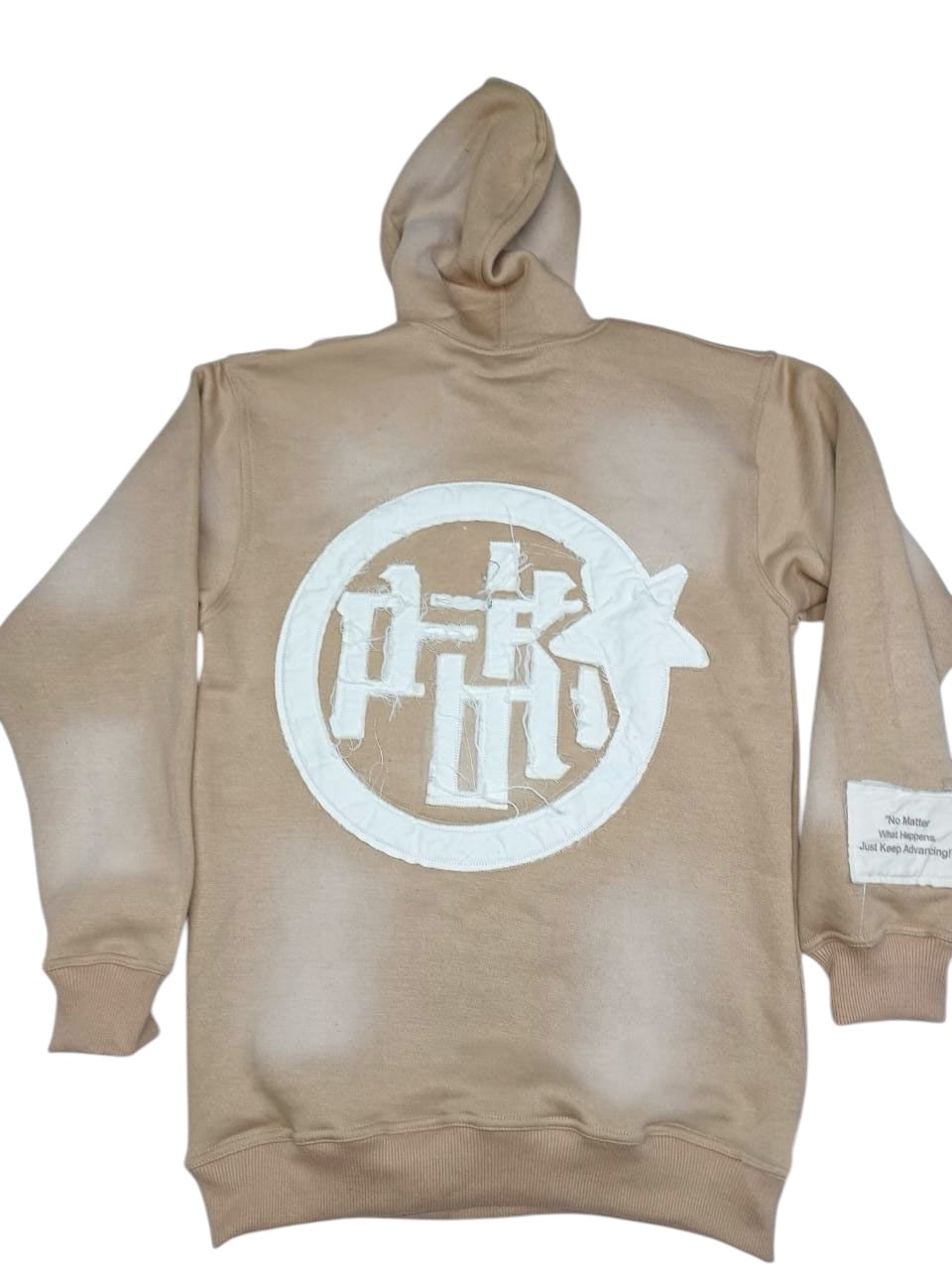 Beige Distressed Hoodie